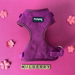 Mulberry Corduroy Dog Harness - PoochyPups - Dog Harnesses & Toys