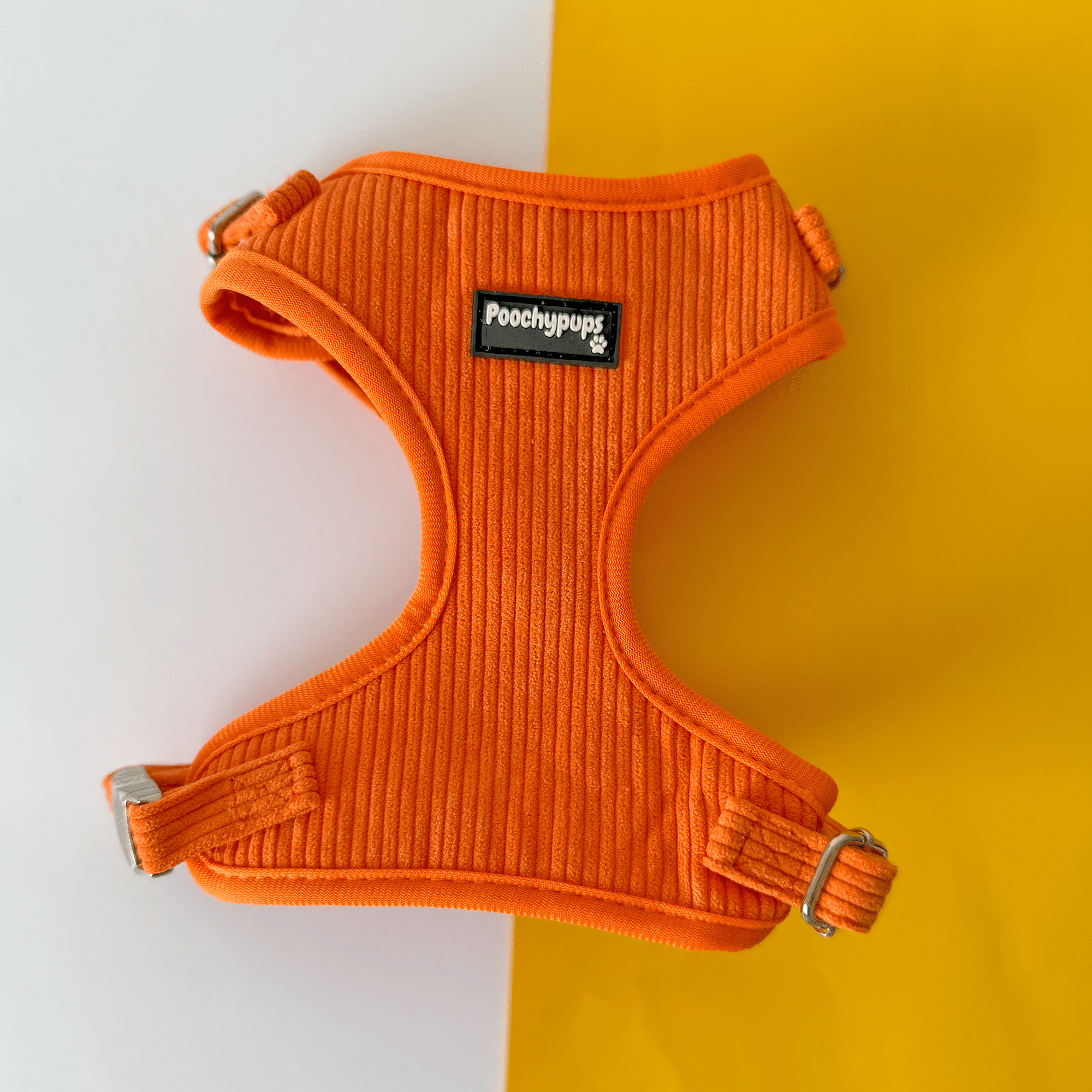 Orange Corduroy Dog Harness - PoochyPups - Dog Harnesses & Toys