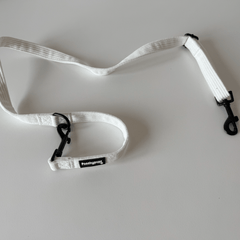 Out - 'Dora' White Corduroy Adjustable Lead - PoochyPups - Dog Harnesses & Toys