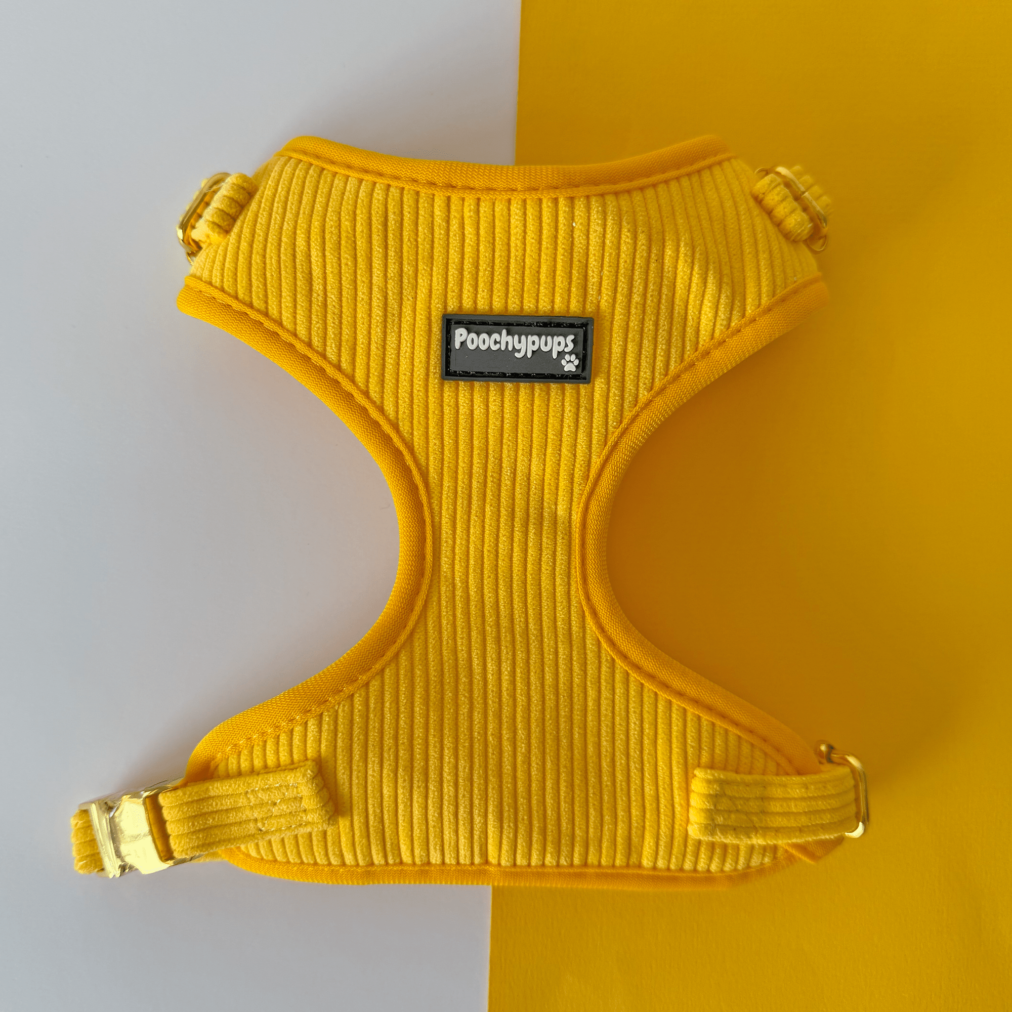 Yellow Corduroy Dog Harness - PoochyPups - Dog Harnesses & Toys