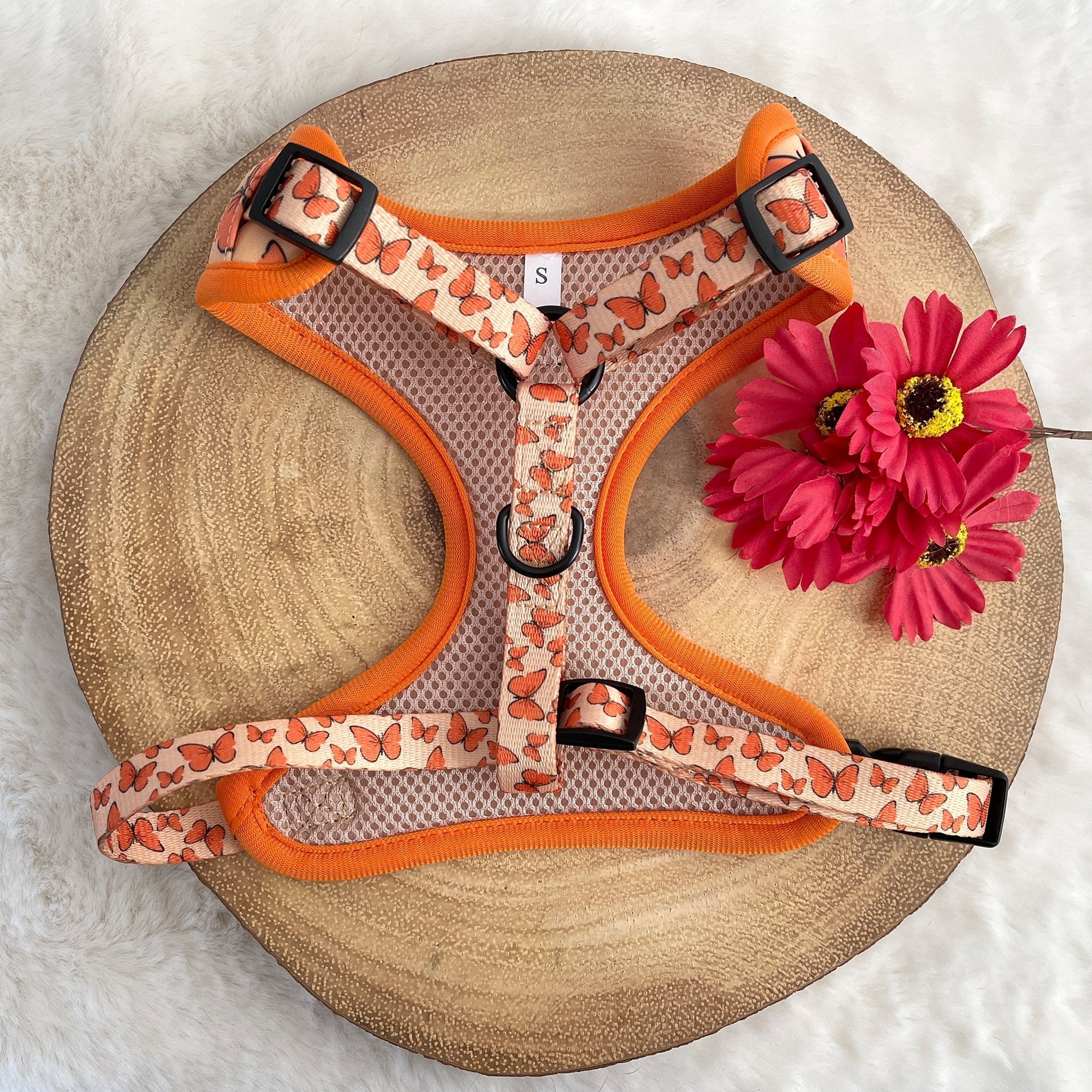 Aponi Orange Adjustable Dog Harness - PoochyPups - Dog Harnesses & Toys