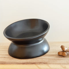 Black Ceramic Raised Pet Bowl - PoochyPups - Dog Harnesses & Toys