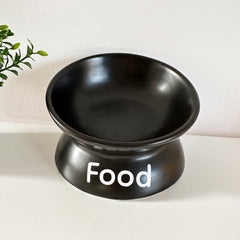 Black Ceramic Raised Pet Bowl - PoochyPups - Dog Harnesses & Toys