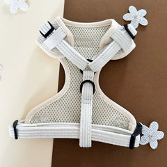 Cream Corduroy Adjustable Harness - PoochyPups - Dog Harnesses & Toys