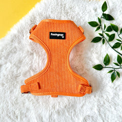 Orange Corduroy Dog Harness - PoochyPups - Dog Harnesses & Toys