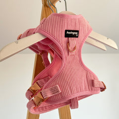 Pink Corduroy Adjustable Harness - PoochyPups - Dog Harnesses & Toys