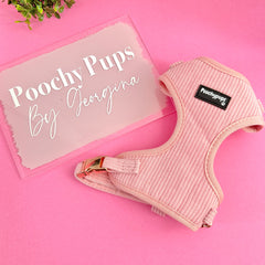 Pink Corduroy Dog Harness - PoochyPups - Dog Harnesses & Toys