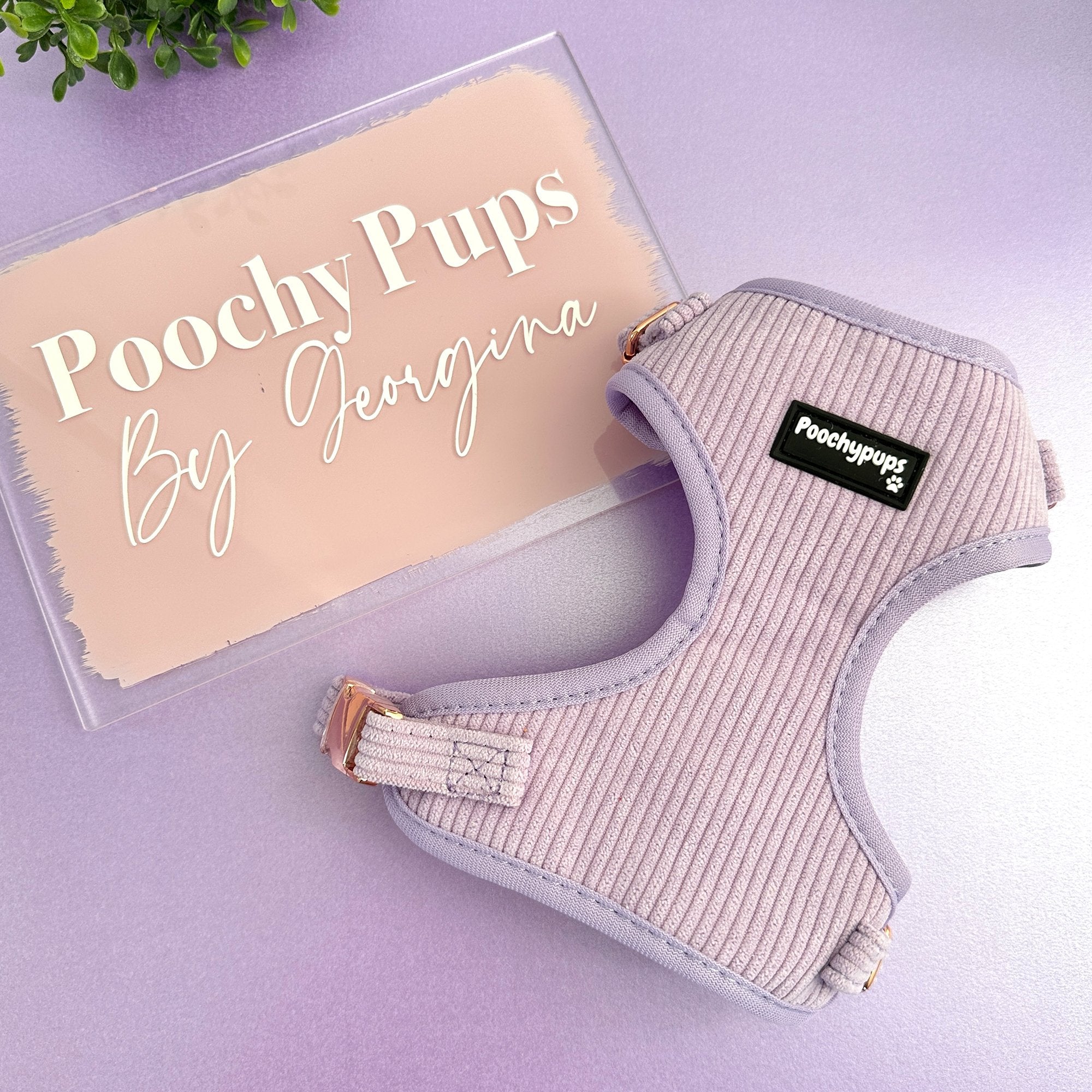 Purple Corduroy Dog Harness - PoochyPups - Dog Harnesses & Toys