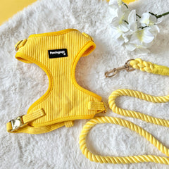 Yellow Corduroy Dog Harness - PoochyPups - Dog Harnesses & Toys